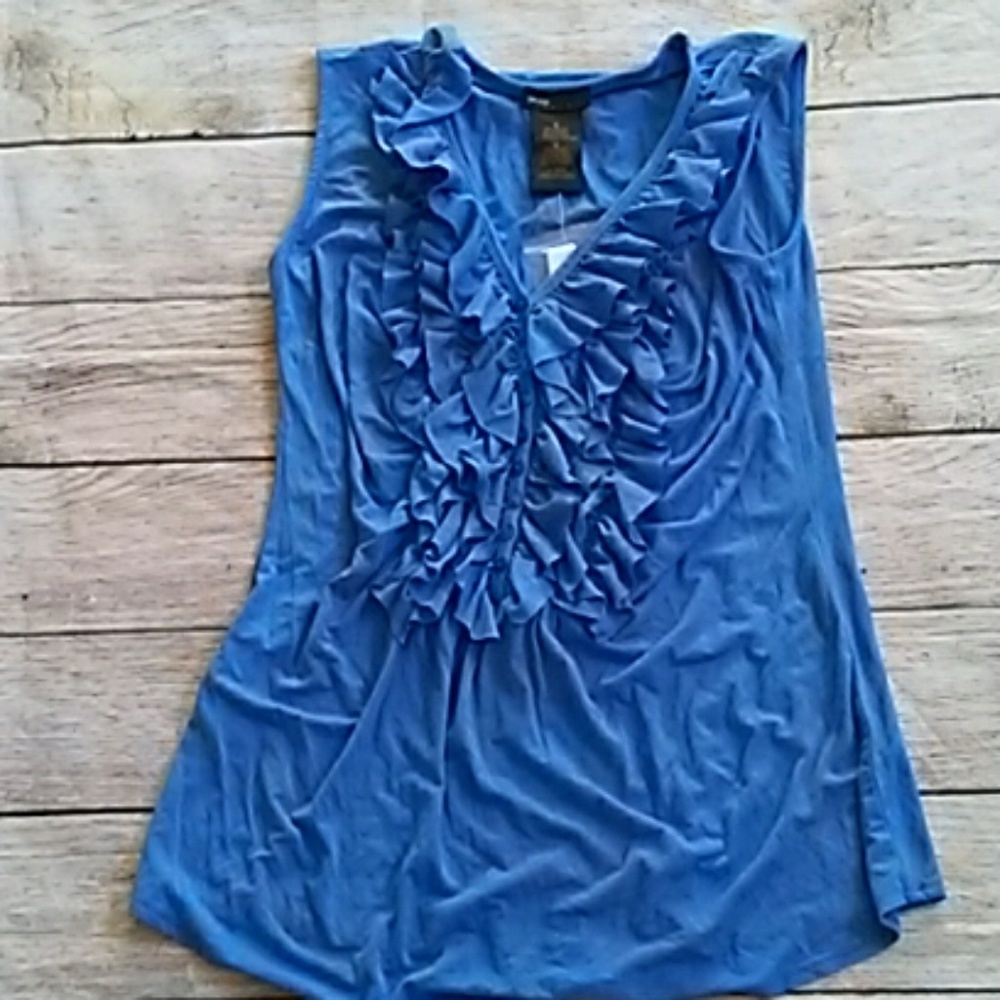 SALE NWT Womens blue ruffle top.